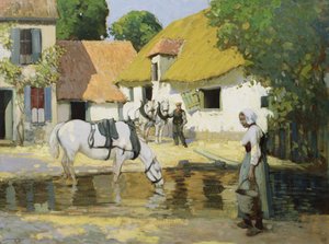 The Lower Court (olie på lærred) af William Lee Hankey