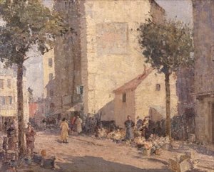 Keramik og blomster, Dieppe af William Lee Hankey