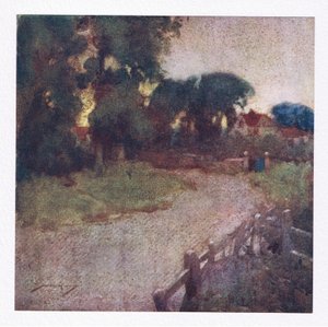 Der hvor et par revne buske stedet afslører, landsbyens prædikanter beskeden palæ rose (farve litho) af William Lee Hankey