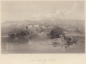 Isola Lechi, Gardasøen, Italien (gravering)