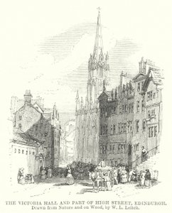 Victoria Hall og en del af High Street, Edinburgh (gravering)