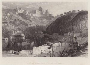 Castro Giovanni, den gamle Enna (gravering) af William Leighton Leitch