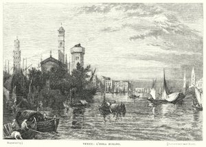 Venedig, Burano Island (gravering)