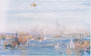 Bombarding the Narrows, 18. marts 1915, fra Cassells History of the British People udgivet af Waverley Book Company Limited, ca. 1940