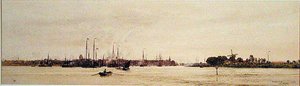 Dordrecht (akvarel på papir) af William Lionel Wyllie