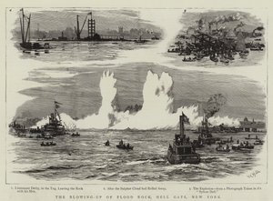 Spændingen af Flood Rock, Hell Gate, New York af William Lionel Wyllie