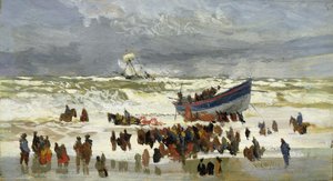 Lanceringen af redningsbåden