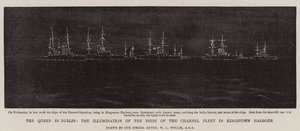Dronningen i Dublin, illumination af skibene fra kanalflåden i Kingstown Harbour af William Lionel Wyllie