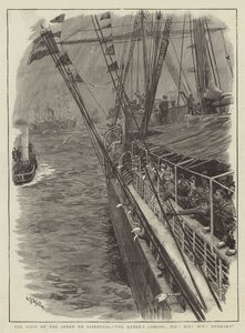 Dronningens besøg i Liverpool, Dronningen kommer, Hip! Hofte! Hurra! af William Lionel Wyllie