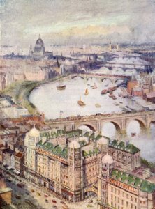 Udsigt fra Savoy Hotel, mod øst af William Lionel Wyllie