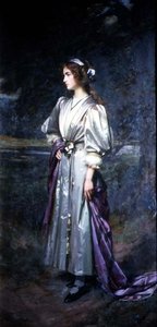 Portræt af Mary Logsdail, kunstnerens datter af William Logsdail
