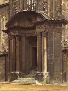 The Porch of the Old Ashmolean, Oxford af William Logsdail