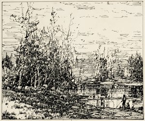 Edge of a Pond, Maine af William Louis Jnr. Sonntag