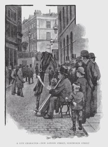 A City Character, New London Street, Fenchurch Street (litho) af William Luker