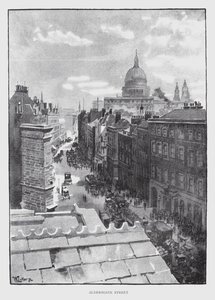 Aldersgate Street (litho) af William Luker