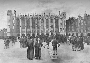 Christs Hospital, Newgate Street - Drenge på legeplads, 1891 af William Luker