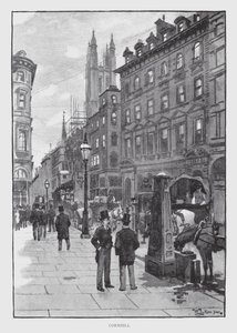 Cornhill (litho) af William Luker