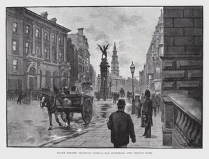 Fleet Street, der viser Temple Bar Memorial og Child