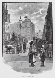 Great Tower Street (litho) af William Luker