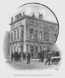 Gresham Club, King William Street (litho) af William Luker