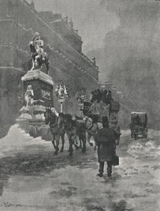 Holborn Circus - A Winters Morning, 1891 af William Luker