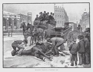 Holborn Viaduct, en glat dag (litho) af William Luker