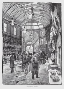 Leadenhall Market (litho) af William Luker