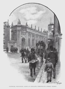 National Provincial Bank of England, Bishopsgate Street inden for (litho) af William Luker