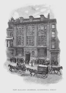 New Zealand Chambers, Leadenhall Street (litho) af William Luker