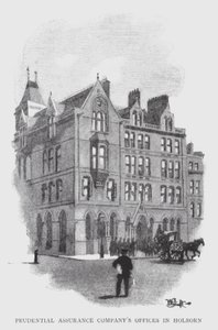 Prudential Assurance Companys kontorer i Holborn (litho) af William Luker
