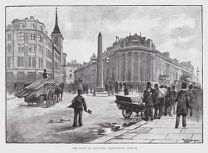 Bank of England, North-West Corner (litho) af William Luker
