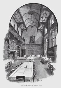 Charterhouse Dining Hall (litho) af William Luker