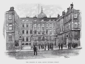 The College of Arms, Queen Victoria Street (litho) af William Luker