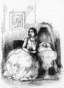 Kuvitus Pendenniksen historiaan, hänen onnensa ja epäonnensa, hänen ystäviensä ja suurimman vihollisensa, William Makepeace Thackerayn (1811-1863) romaani, William Makepeace Thackerayn (1811-1863) piirtämän kaiverrus, julkaistu vuonna 1888, Boston