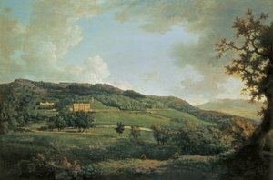 Udsigt over Chatsworth (olie på lærred)