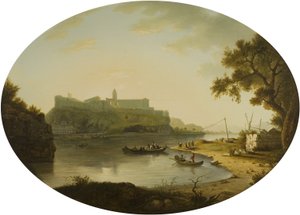 Udsigt over Villeneuve-les-Avignon, ca. 1770 (olie på lærred) af William Marlow
