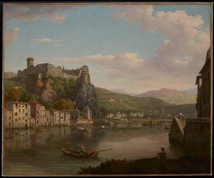 Udsigt over Saône og Château Pierre-Scize (Lyon, Frankrig) af William Marlow