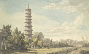 Udsigt over vildmarken ved Kew, 1763. af William Marlow