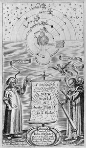 En diskurs om en ny verden og en anden planet i 2 bøger, 1640 (frontispice)