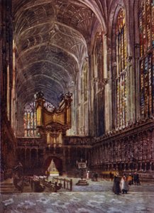 Kings College Chapel Interiør fra koret af William Matthison