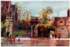 Trinity College, port og kapel, fra Broad St af William Matthison