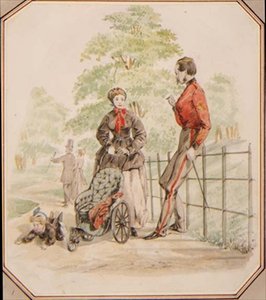 En ung sygeplejerske, der negligerer hendes anklage, ca. 1865 (akvarel)