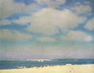 Havlandskab med sandstrand (The Beach at Chatham) ca. 1915 (olie på lærred) af William McGregor Paxton