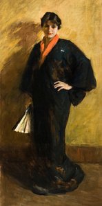 Den blå Kimono af William Merritt Chase