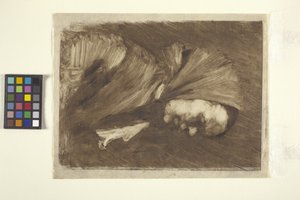 Kvinde i tørklæde (monoprint) af William Merritt Chase