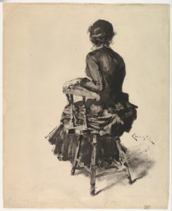 Kvinde siddende af William Merritt Chase