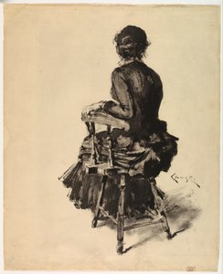 Kvinde siddende af William Merritt Chase