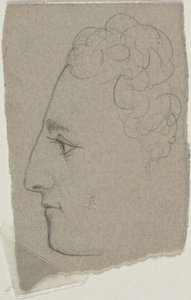 Skitse af profil af William Michael Harnett