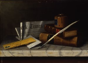 Stilleben med brev til Mr. Clarke, 1879 (olie på lærred monteret på masonit) af William Michael Harnett
