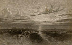 Solnedgang på havet efter en storm af William Miller